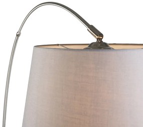 Inteligentná oblúková lampa s oceľovým tienidlom sivá vrátane WiFi A60 - Arc Basic