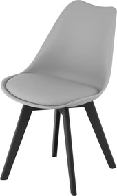 Set 4 stoličiek MARK sivé / čierne nohy