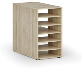 Prístavná policová skrinka k pracovnému stolu PRIMO WOOD, pravá, dub prírodný