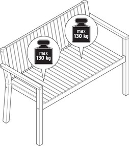 Záhradná lavička, cca 120 cm