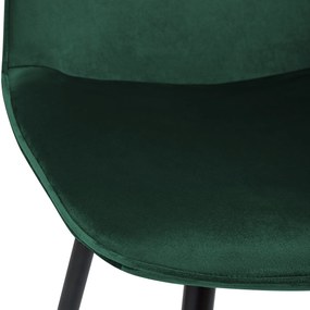 Sada 4 ks jedálenskej stoličky Maryam zamat - zelená