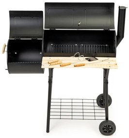 Veľký záhradný gril - 2 v 1 udiareň, teplomer + grilovacie príslušenstvo MODERNHOME - JY-061