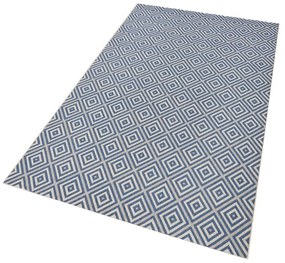 Modrý vonkajší koberec NORTHRUGS Karo, 80 × 150 cm