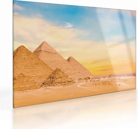 Sklenený obraz egyptských pyramíd (70x50 cm)