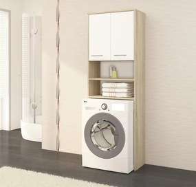 Kúpeľňová skrinka nad práčku FIN 2D sonoma / biela