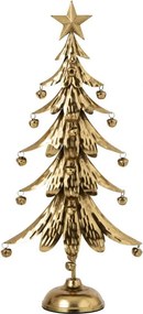 Zlatý kovový stromček s rolničkami Christmas Tree L - 25,5 * 11,5 * 56 cm