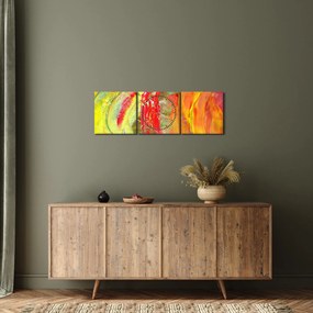 Obraz abstrakcie - maľba (s hodinami) (90x30 cm)