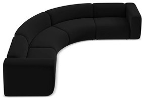 Čierna zamatová rohová pohovka Ekahi – Makamii