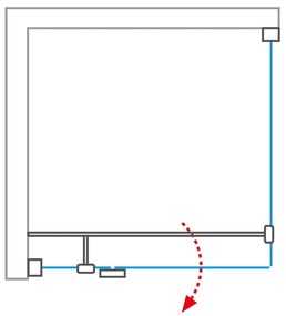 Jednokrídlové sprchové dvere OBDNL(P)1 s pevnou stenou OBDB Pravá 80 cm 80 cm 200 cm
