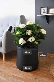 Kvetináč VEKRA, sklolaminát, výška 40 cm, čierna