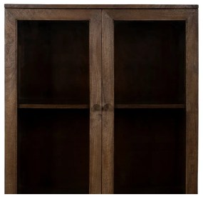 Hnedá vitrína z mangového dreva 80x140x40 cm Ravi – Ixia