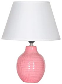 Stolná lampa s tienidlom ružovo-biela 35,5 cm
