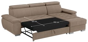 Rohová sedacia súprava Sivaro (sivobéžová) (P). Vlastná spoľahlivá doprava až k Vám domov. 1119669