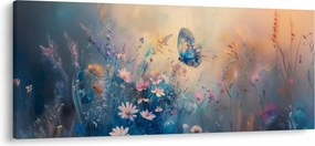 Obraz - Lúka s motýľom (120x50 cm)