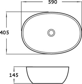 Mexen Viki, umývadlo na dosku 59x41 cm, biela, 21056000
