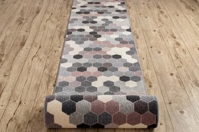 Behúň HEOS 78537 sivý / ružový / krém HEXAGON