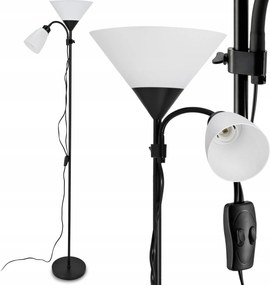 Smart LED AGNES stojaca čierna lampa na čítanie nastaviteľná 2xE27