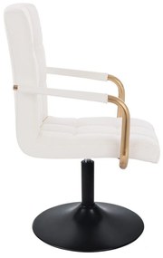 LuxuryForm DESIGN Stolička VERONA GOLD na čiernom tanieri - biela