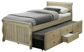 Jednolôžková posteľ s prístelkou Antiko 90x200 cm - antická biela