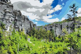 Gario Maľovanie podľa čísel Adršpašské skaly Rozmery: 60 x 40 cm, Rámovanie: Iba zrolované plátno