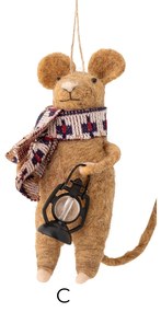 Bloomingville Plstená vianočná ozdoba Peo Brown Wool C