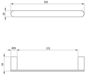 Deante ADR_0611 - Nástenný vešiak na uteráky ROUND 32,8 cm lesklý chróm