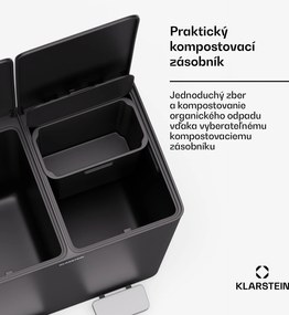 Klarstein EcoVista, odpadkový kôš s kompostérom, 40 l + 3 l/kôš + kompostér, Soft-Close