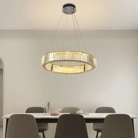 LED Stmievateľný luster na lanku LED/40W/230V 3000-6500K chróm + diaľkové ovládanie