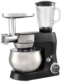 MEGAKOMBO Multifunkčný kuchynský robot BestBerg BBR-1900B + 15dielna sada riadu s mramorovým povrchom BestBerg BBN-1015A / čierna