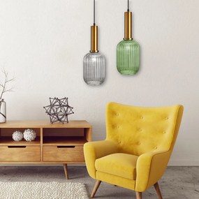 Toolight Toolight, závesné svietidlo zo skla 1xE27, APP459-1CP, zelená, OSW-00589