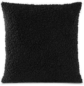 CHLPATÁ DEKORAČNÁ OBLIEČKA NA VANKÚŠ BUKLA03 45X45 CM ČIERNA