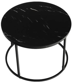 Kondela Konferenčný stolík, čierny mramor/čierny kov, GAGIN