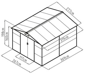 G21 Záhradný domček GAH 884 - 277 x 319 cm, zelený