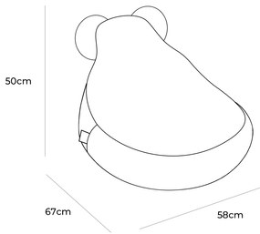 Bearly Sedací vak s uškami Teddy White