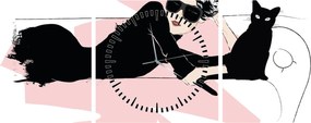 Obraz - Fashion lady (s hodinami) (90x30 cm)