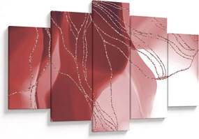 Obraz - Červená abstraktná kvetina N⁰1 (150x105 cm)