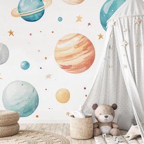 Fototapeta - Farebné planetky (147x102 cm)