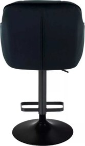 LuxuryForm DESIGN Barová stolička AVOLA VELUR na čiernom tanieri - čierna