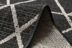 Koberec Šnúrkový SIZAL FLOORLUX 20508 čierno / strieborný Trojuholníky