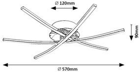 Rabalux 4606 - LED stropné svietidlo CYCLONE LED/21W/230V 4000K
