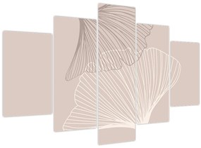 Obraz - Béžové listy N⁰2 (150x105 cm)