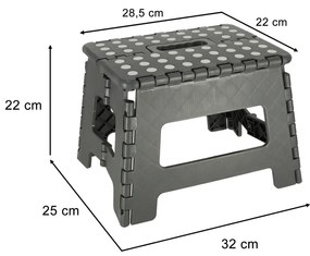 IKO Skladacia plastová stolička – sivá 22cm