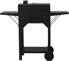 BBQ Meeting Gril na drevené uhlie s vekom, roštom a kolieskami *6049