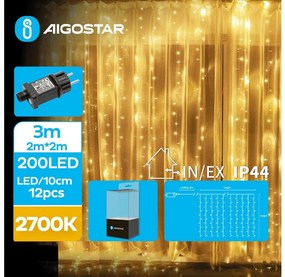 Aigostar B.V. Aigostar - LED Vonkajšia vianočná reťaz 200xLED/8 funkcií 5x2m IP44 teplá biela AI0457