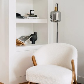 Inteligentná stojaca lampa čierna so zlatom a dymovým sklom vrátane Wifi A60 - Zuzanna