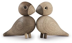 Súprava 2 sošiek z masívneho dubového dreva Kay Bojesen Denmark Lovebirds