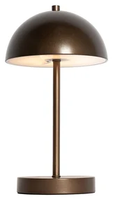 Vonkajšia stolná lampa Hríb tmavý bronz nabíjateľná - Keira