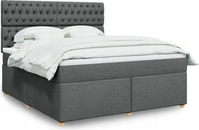 vidaXL Boxspring posteľ s matracom tmavosivá 180x200 cm látka