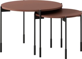 Okrúhly konferenčný stolík Sonatia 45 cm na kovových nohách - burgund