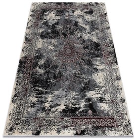 Moderný koberec VINCI 1407 Rozeta vintage - Štrukturálny farba slonoviny / červená Veľkosť: 80x150 cm